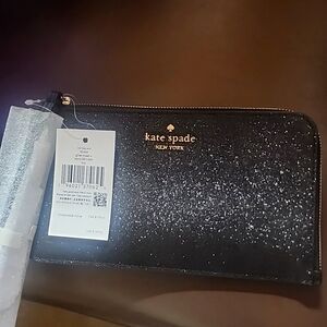 Nwt Kate Spade Sparkle Black Wristlet